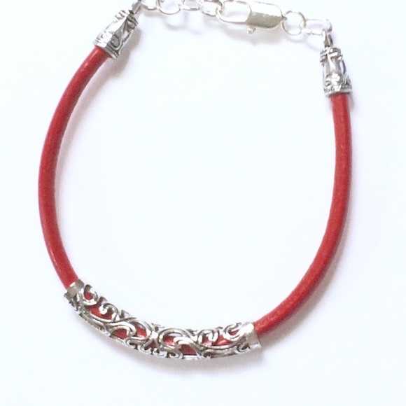 Leather silver bracelet - Picture 3 of 3